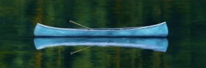 The Blue Canoe, 12" x 36', oil on canvas | Private Collection                              