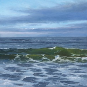 Twilight Surf, 8" x 8", oil on panel | Available | Higher Art Gallery                    